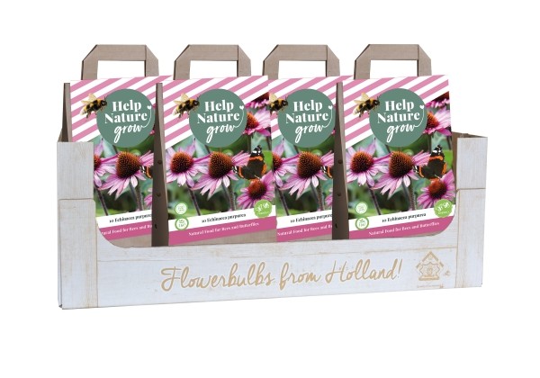 Echinacea purpurea Help Nature Grow - Echinacea (kaste + 12 pakas)